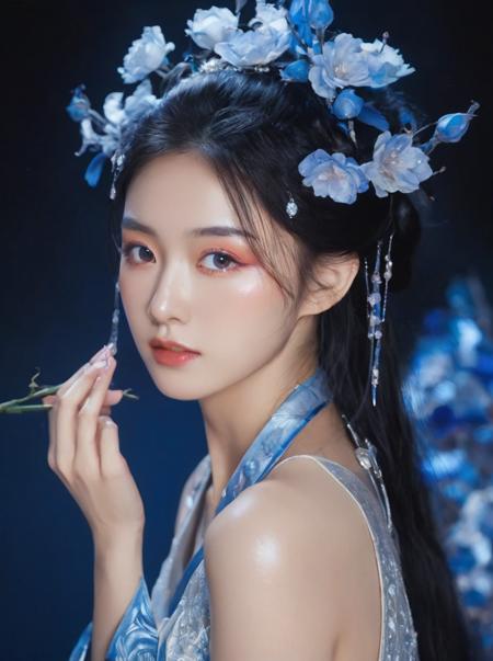 07130-1606362686-close-up,portrait,Line art,splatter,minimalist elegance,beautiful blue enchantress rose fairy,Tang Dynasty royal face ancient st.png